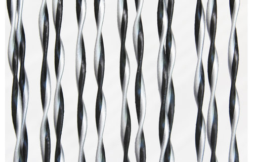 Vliegengordijn PVC "String"  Grijs - Zwart 100 x 220 cm