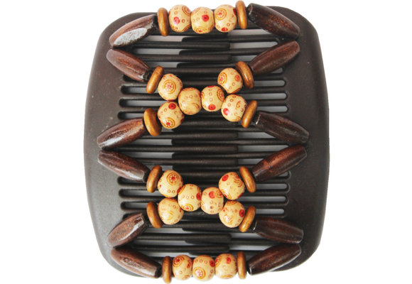 African Butterfly Hair Clips - Brown / Beige Pearls