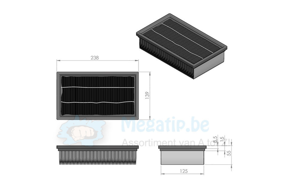 Kärcher NT35/1 - NT361 Vlakfilter Kärcher NT35/1 - NT361 Vlakfilter