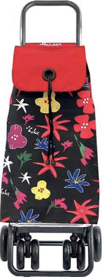 Boodschappenwagen roterende voorwielen Rood gebloemd  "I-MAX MF LOGIC TOUR ARAZZO"