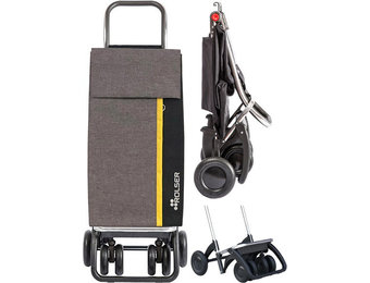 Boodschappentrolley  roterende voorwielen Grijs   "KANGAROO TWEED LOGIC TOUR"