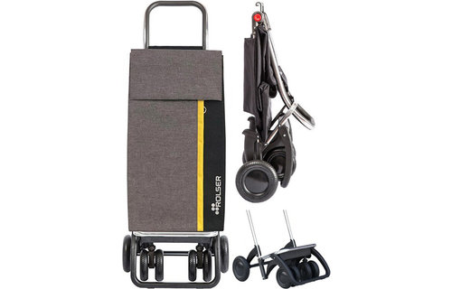 Boodschappentrolley  roterende voorwielen Grijs   "KANGAROO TWEED LOGIC TOUR"