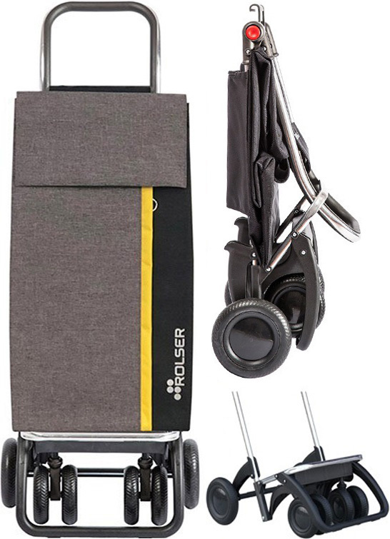 Boodschappentrolley  roterende voorwielen Grijs   "KANGAROO TWEED LOGIC TOUR" Boodschappentrolley  roterende voorwielen Grijs   "KANGAROO TWEED LOGIC TOUR"