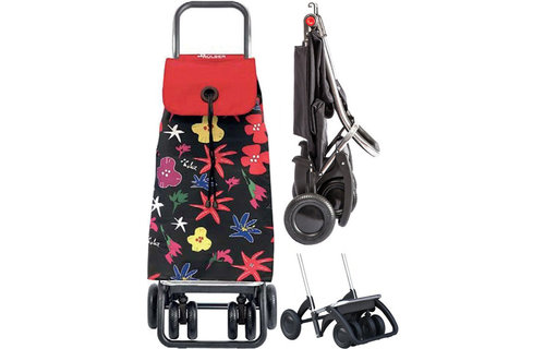 Boodschappenwagen roterende voorwielen Rood gebloemd  "I-MAX MF LOGIC TOUR ARAZZO"