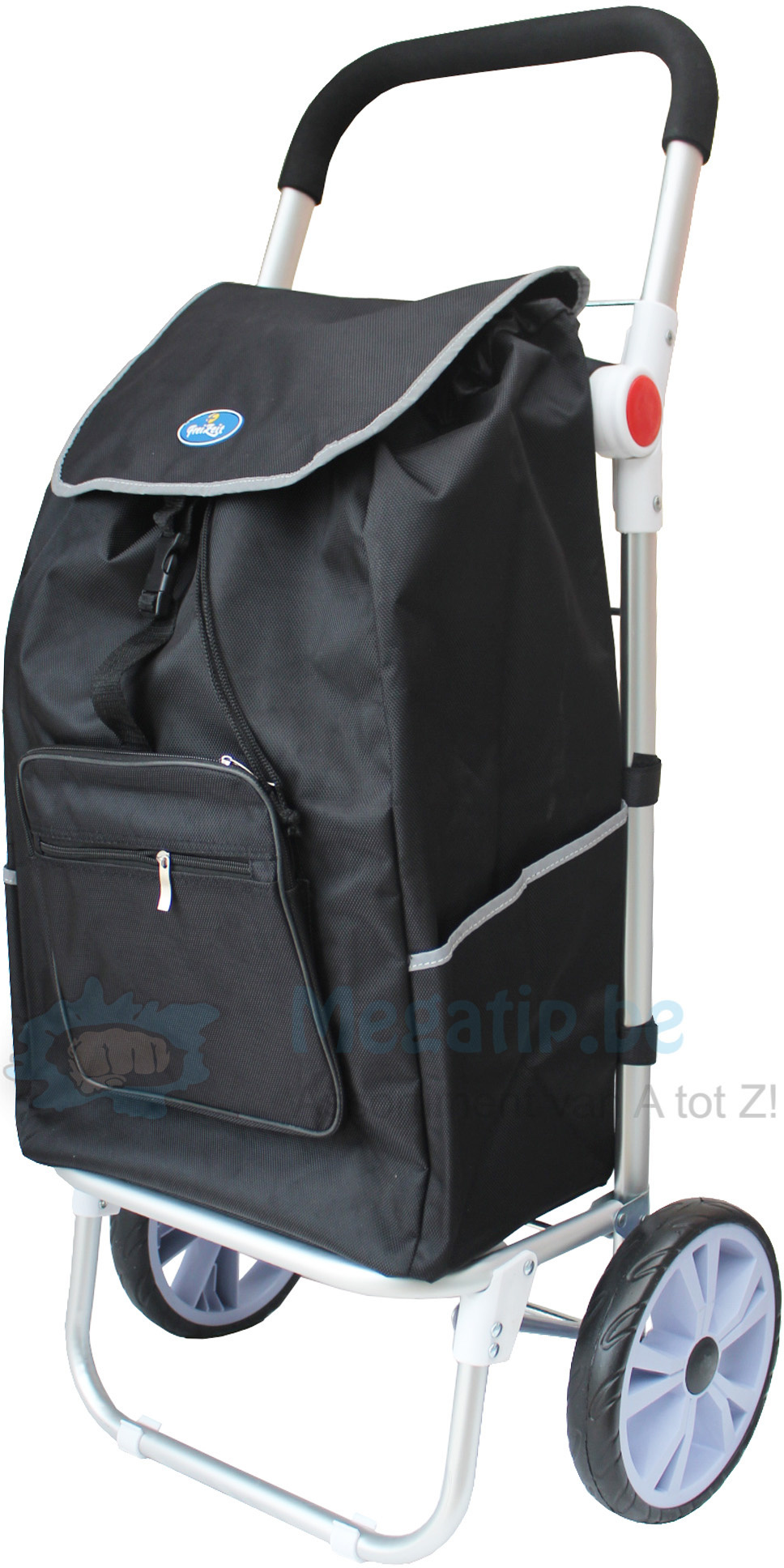 Boodschappentrolley  "Reflektor met verstelbare greep"   Zwart