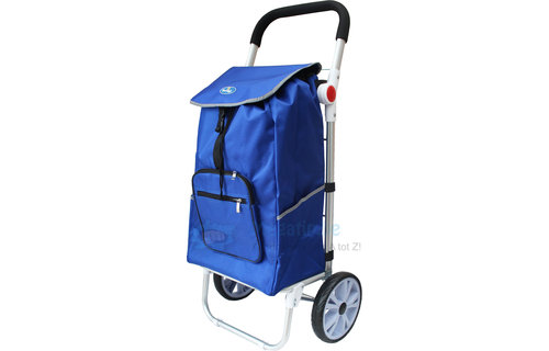 Boodschappentrolley  "Reflektor met verstelbare greep"  Lichtblauw