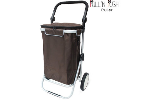 Boodschappentrolley Bruin  "Pull'N & Push - Puller"