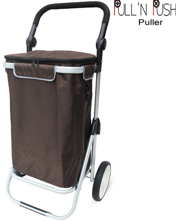 Boodschappentrolley Bruin  "Pull'N & Push - Puller"