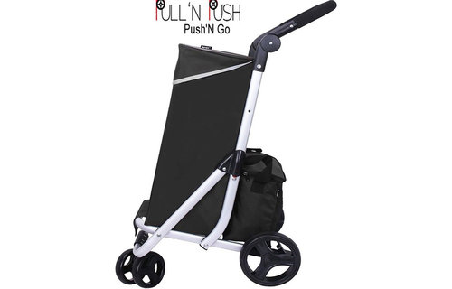Boodschappentrolley Roterend voorwiel -  Zwart  "PUSH'N  GO"