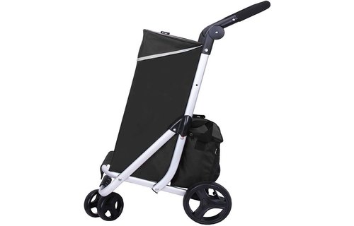 Boodschappentrolley Roterend voorwiel -  Zwart  "PUSH'N  GO"
