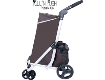 Boodschappentrolley Roterend voorwiel -  Bruin  "PUSH'N  GO"