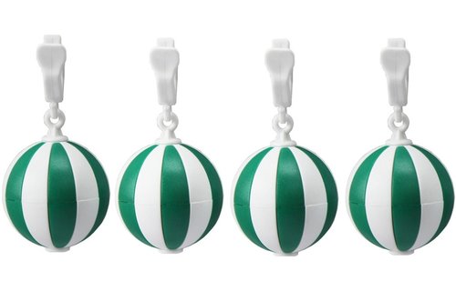 Tafelkleedgewichten Balletjes  Groen/Wit -  4 stuks