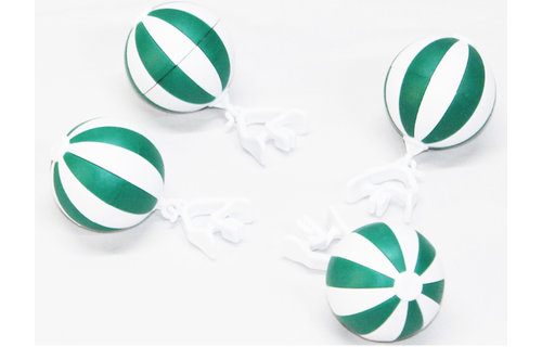 Tafelkleedgewichten Balletjes  Groen/Wit -  4 stuks