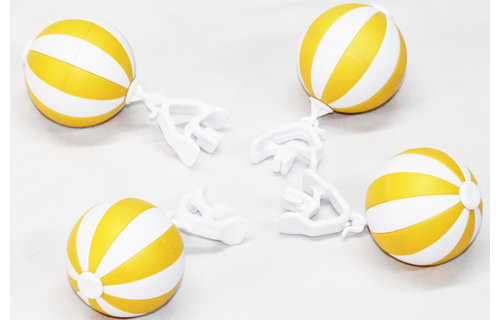 Tafelkleedgewichten Balletjes Geel/Wit - 4 stuks Tafelkleedgewichten Balletjes Geel/Wit - 4 stuks