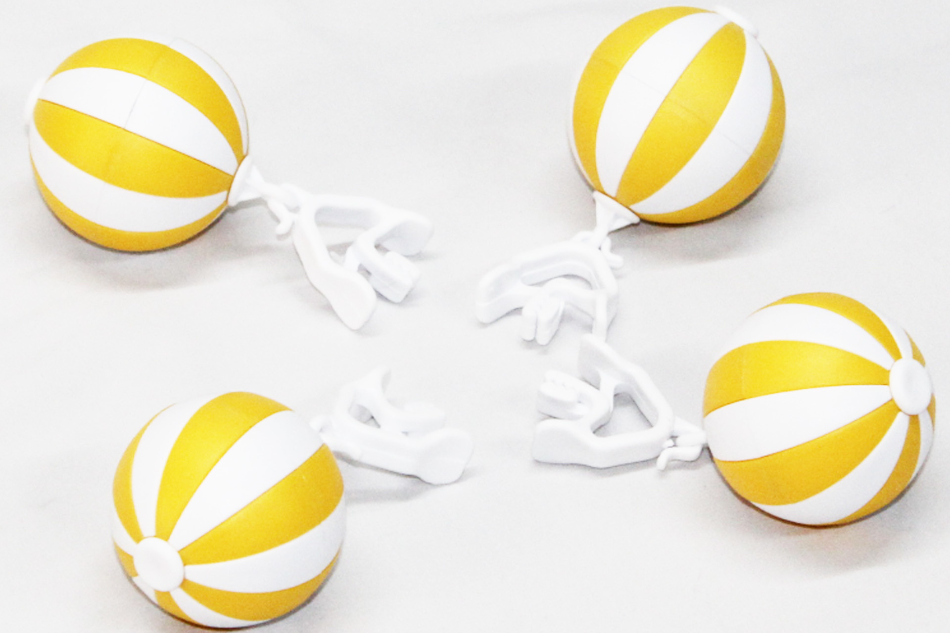 Tafelkleedgewichten Balletjes  Geel/Wit -  4 stuks