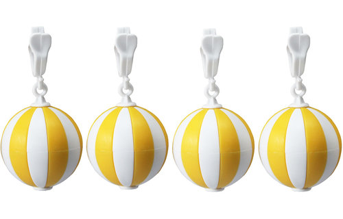 Tafelkleedgewichten Balletjes Geel/Wit - 4 stuks Tafelkleedgewichten Balletjes Geel/Wit - 4 stuks