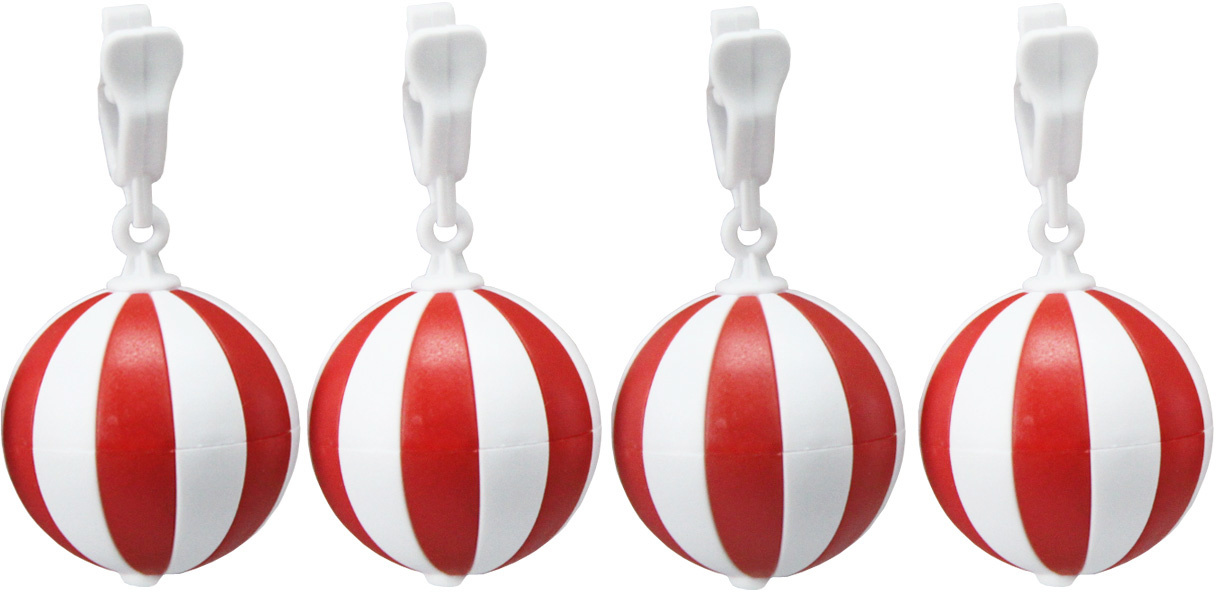 Tafelkleedgewichten Balletjes  Rood/Wit -  4 stuks