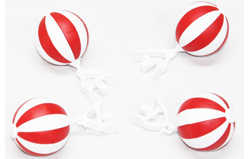 Tafelkleedgewichten Balletjes  Rood/Wit -  4 stuks