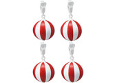Tafelkleedgewichten Balletjes  Rood/Wit -  4 stuks