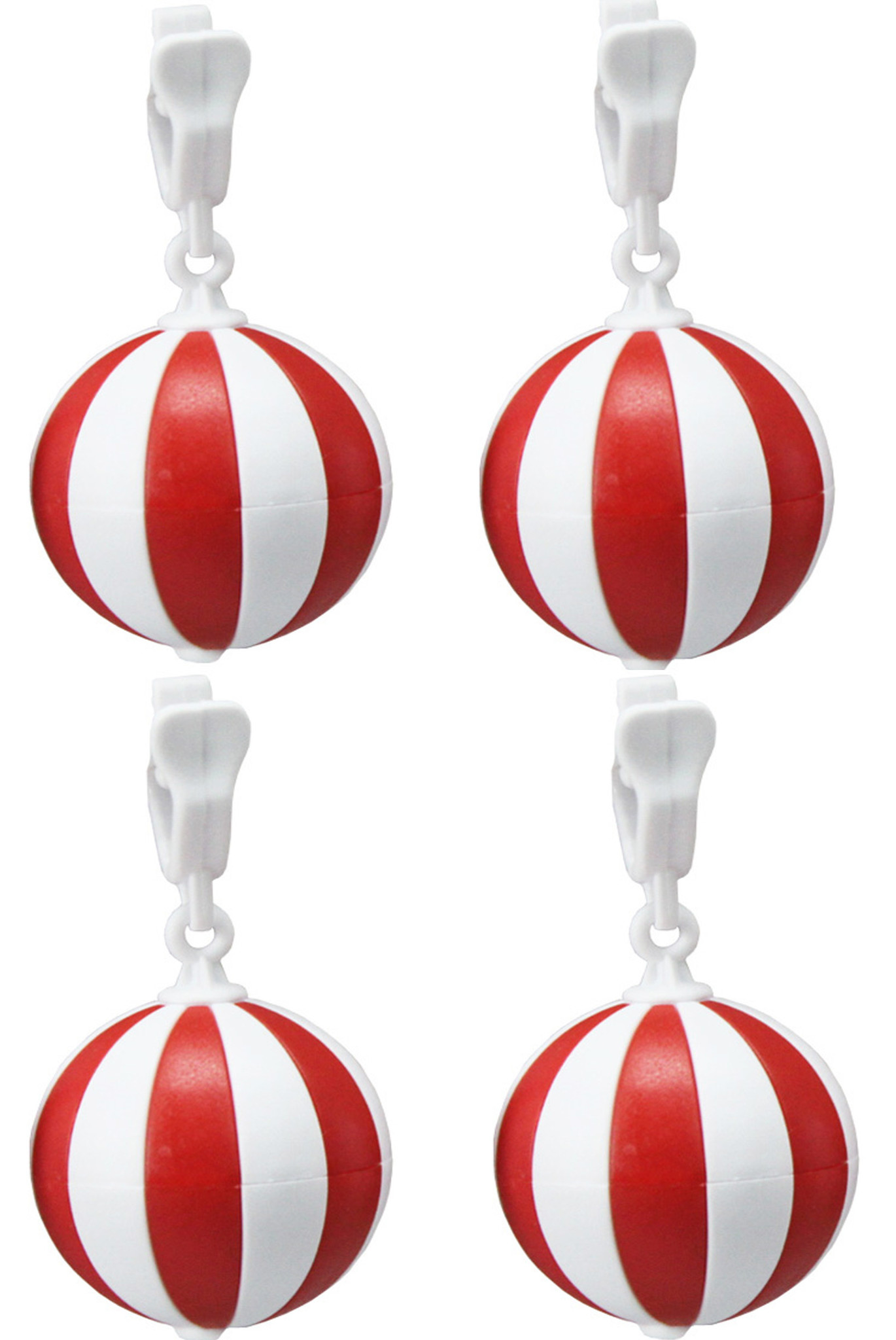 Tafelkleedgewichten Balletjes  Rood/Wit -  4 stuks