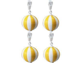 Tafelkleedgewichten Balletjes Geel/Wit - 4 stuks