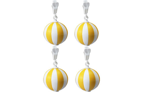 Tafelkleedgewichten Balletjes Geel/Wit - 4 stuks Tafelkleedgewichten Balletjes Geel/Wit - 4 stuks