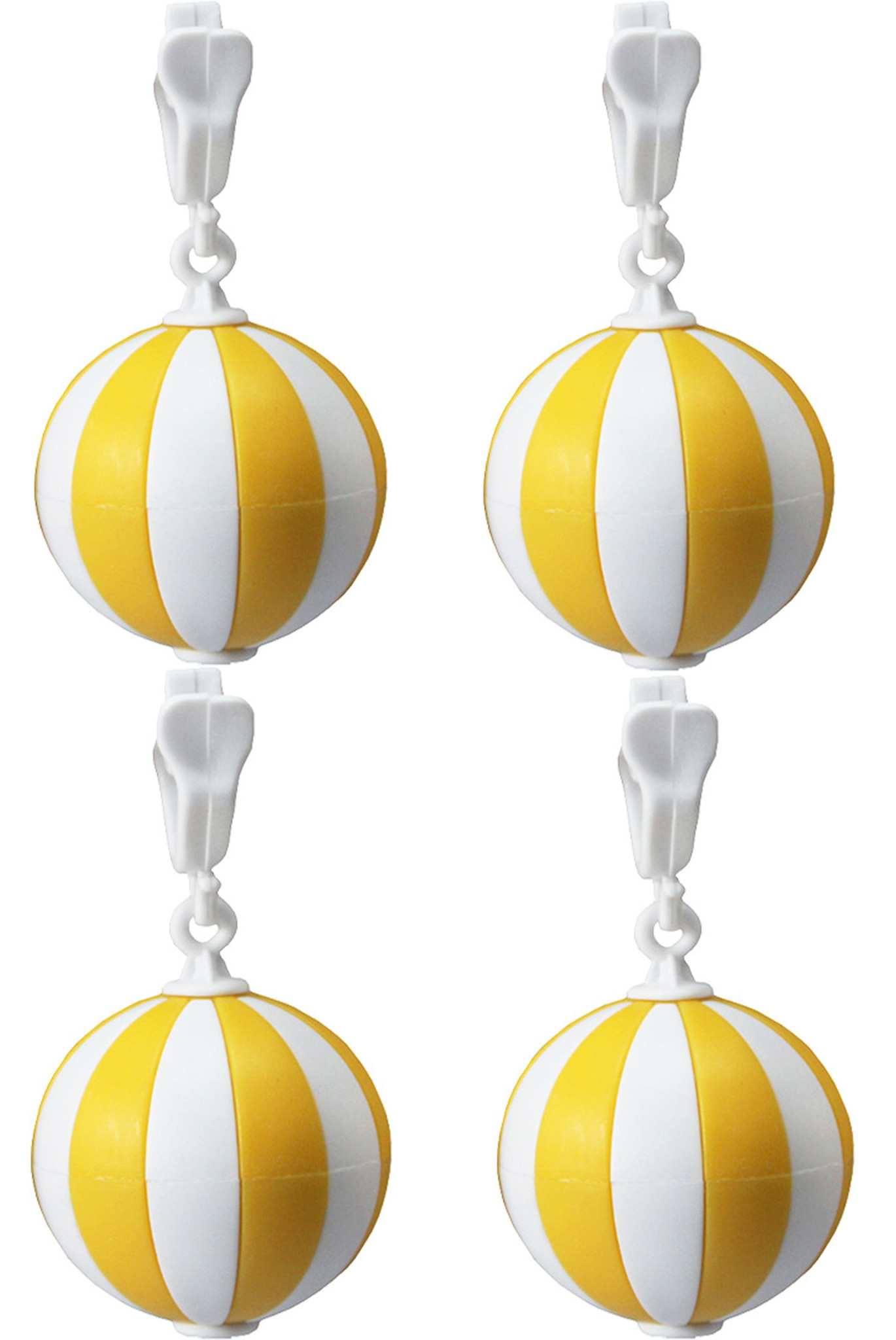 Tafelkleedgewichten Balletjes  Geel/Wit -  4 stuks