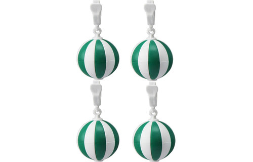 Tafelkleedgewichten Balletjes  Groen/Wit -  4 stuks