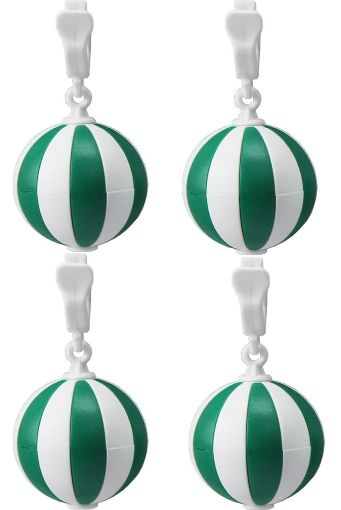 Tafelkleedgewichten Balletjes  Groen/Wit -  4 stuks