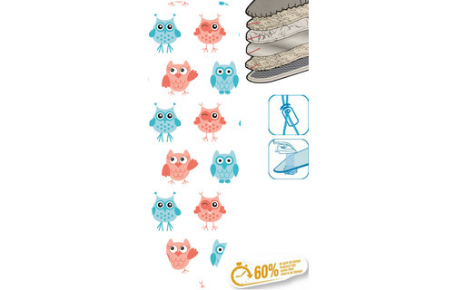 Strijkplankhoes 5 lagen maat C    "Sweet Owls"