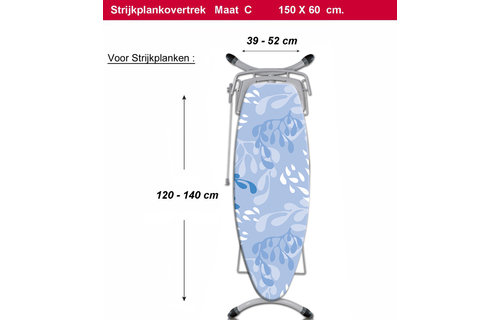 Strijkplankhoes 5 lagen maat C    "Blue Sea Plants"