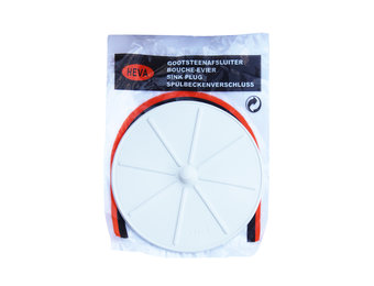 Gootsteenafsluiter wit Rubber, Ø 10,5 cm