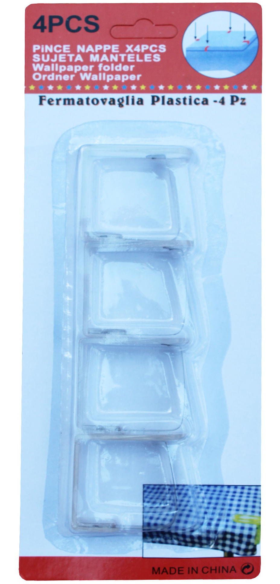 Tafelklemmen metaal-kunststof , 4 stuks