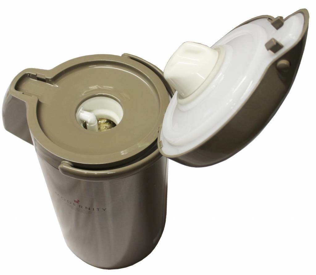 Pompthermos 2,5 Liter Beige met glazen binnenfles