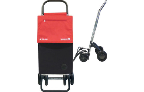 Boodschappenwagen met 4 wielen Zwart / Rood "SBELTA MF 4.2"