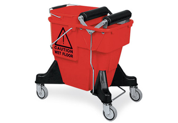 Professionele Dweilpers / Rolpers 2 rollen met emmer op Wielen