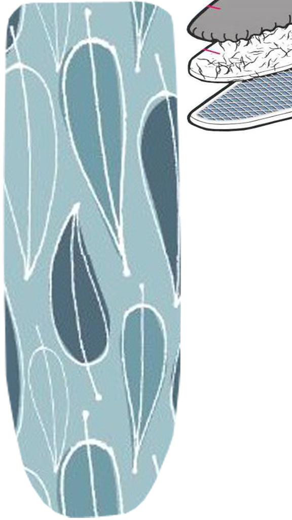 Strijkplankhoes 2 laags met elastiek A -  blue / leave