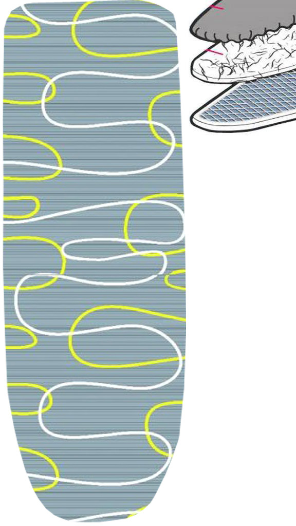 Strijkplankhoes 2 laags met elastiek A -  Grey / gravity