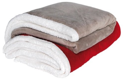 Bear Dream Sherpa Fleece deken  130 x 170 cm  -  Rood