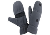 Fleece handschoenen zonder vingers met flap - Grijs