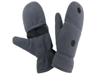 Fleece handschoenen zonder vingers met flap - Grijs