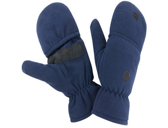 Fleece handschoenen zonder vingers met flap - Blauw