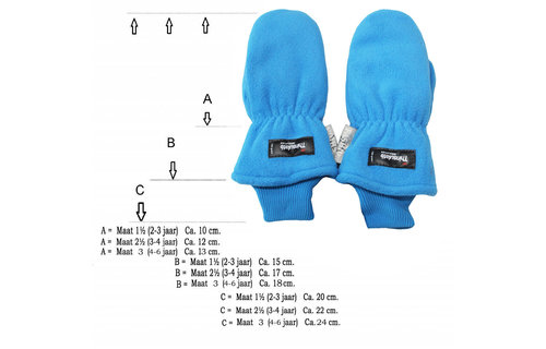 Fleece wanten kinderen Zeeblauw