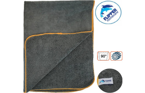 Microvezel  Autodroogdoek 60 x 90 cm  Grijs - Zwart