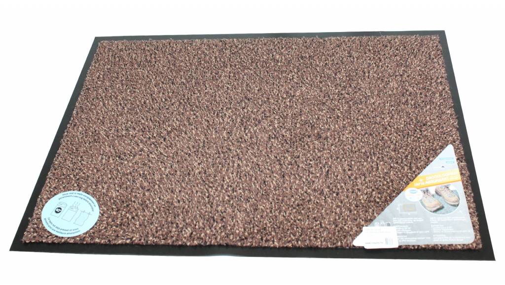 Droogloopmat Flexi met boord 40 x 60 cm. Bruin (taupe)