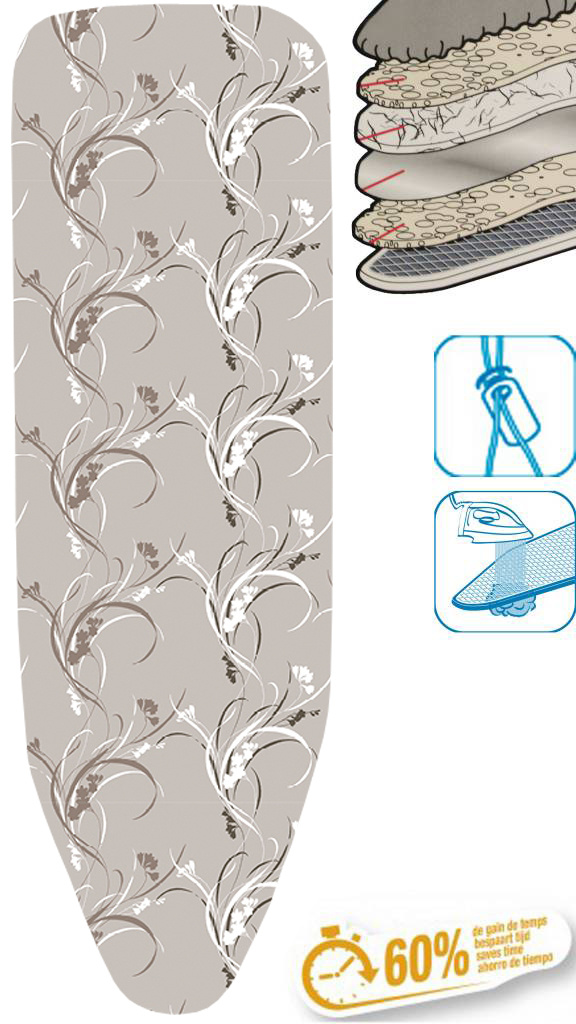 Strijkplankhoes 5 lagen maat  A    "Classic beige"