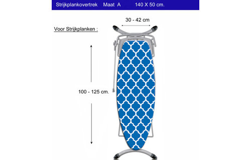 Strijkplankhoes 5 lagen maat  A  "Blue Symmetry"