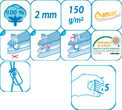 Strijkplankhoes 5 lagen maat  A  "Blue - pink dot"