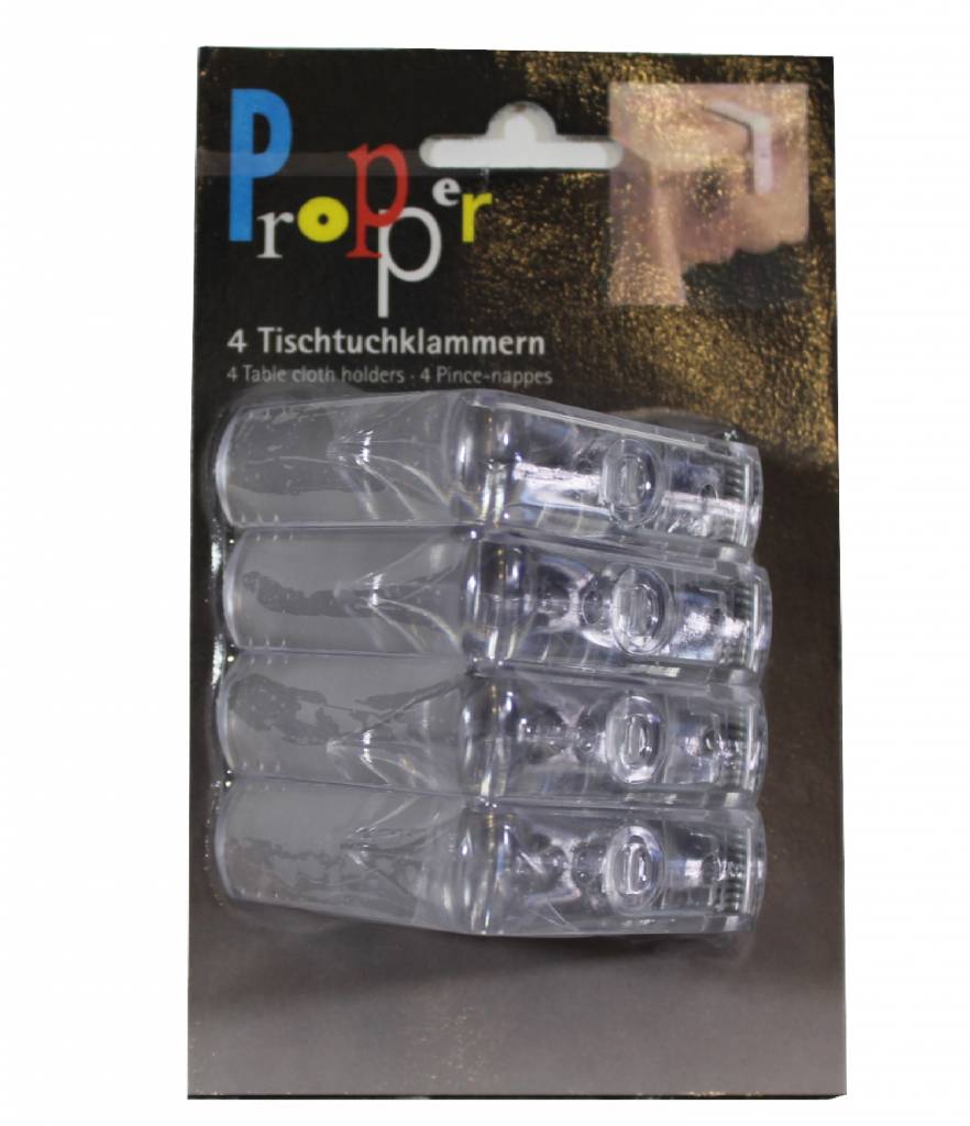 Tafelklemmen transparant set van 4 stuks