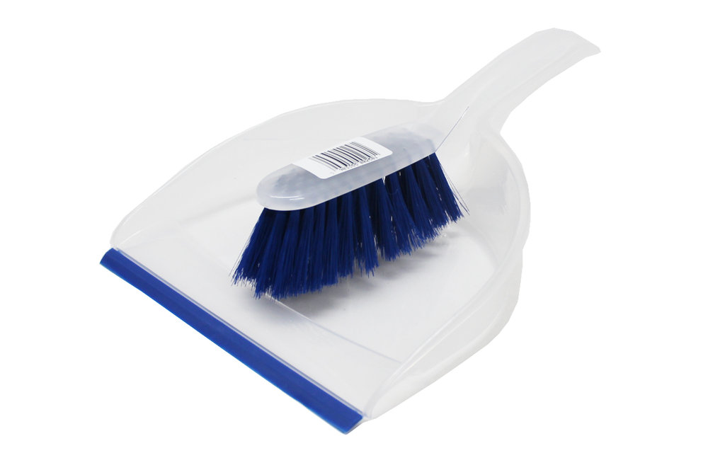 Vuilblik transparant met handvleugel Blauw